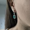 Silver Earrings with Natural Agate 2.617ct, Cubic Zirconia (2197287)