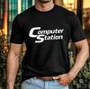 Computer Station Retro Logo T-Shirt 80er Jahre Vintage Tech Geek Kultur Geschenk Tee Top