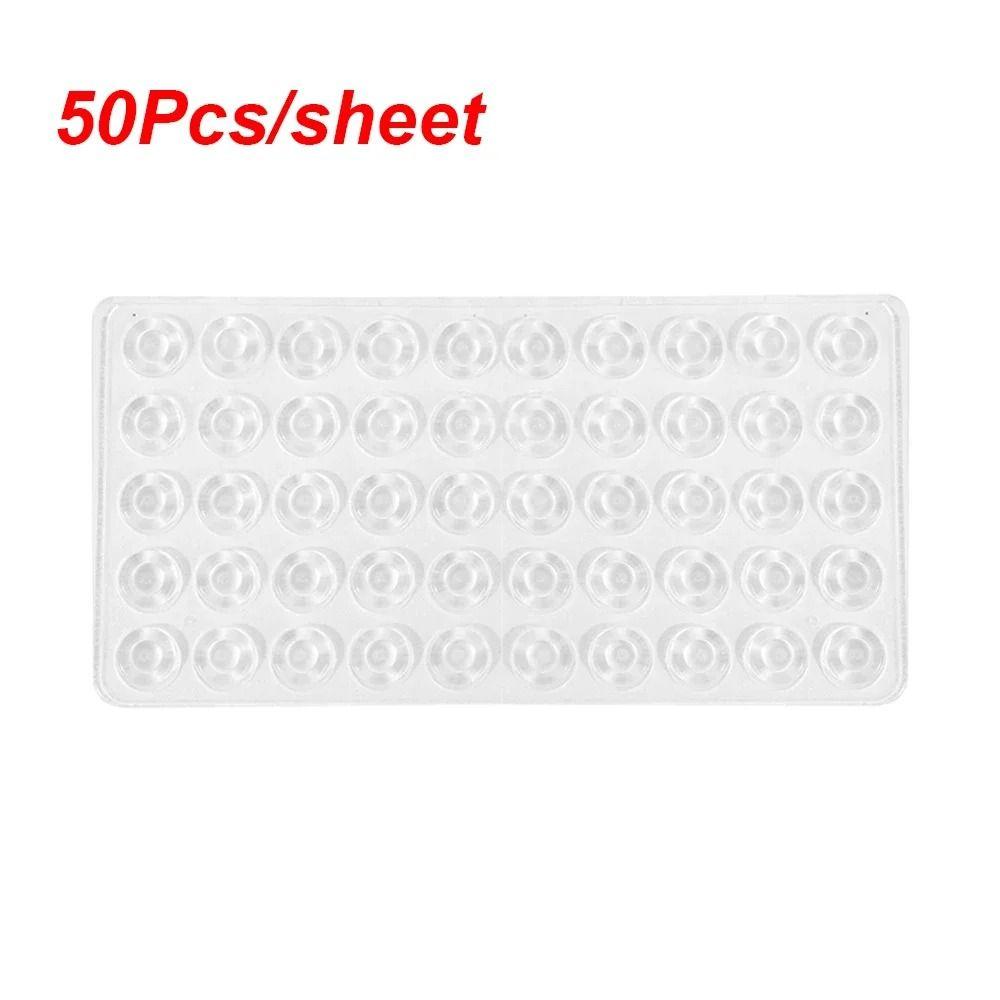 50Pcs/Sheet Rubber Furnitures Bumper Pad Door Cabinet Toilet Drawer Wall Cushion Stickers