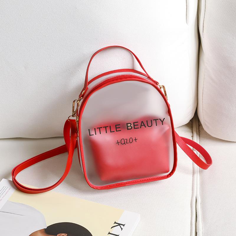 Women's Bag Autumn and Winter New Printing Color Scheme Backpack Simple Mobile Phone Bag Transparent Backpack Small Bag