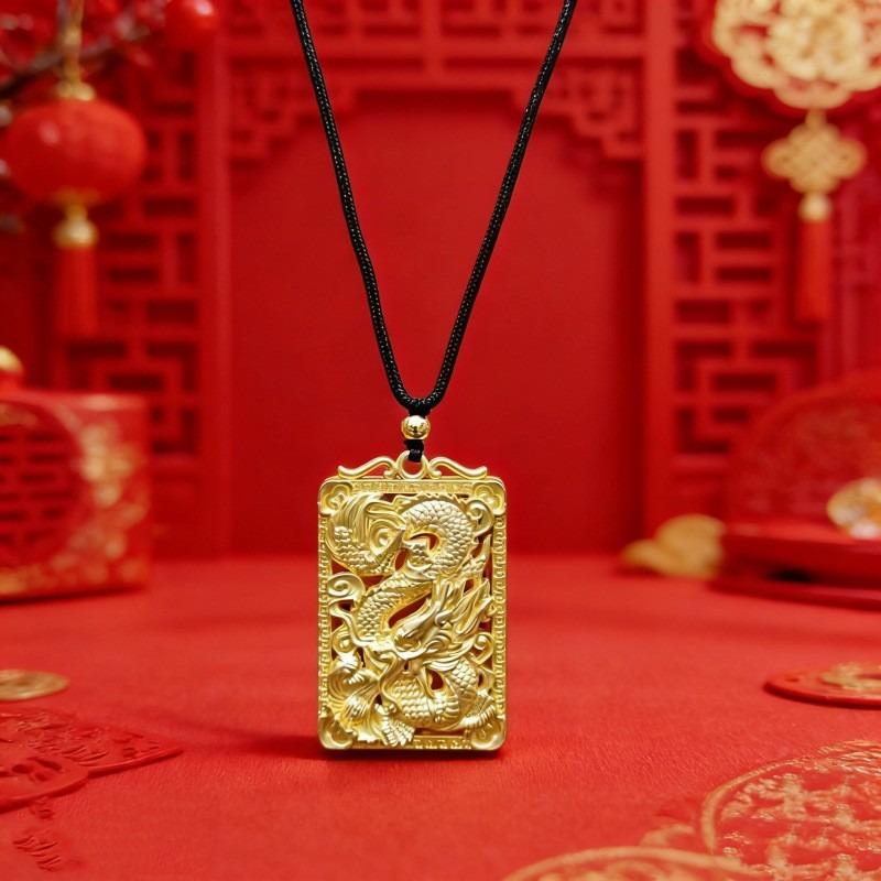 Chinese jewelry dragon pendant necklace sweater chain pendant small gift men's and women's decorative pendant