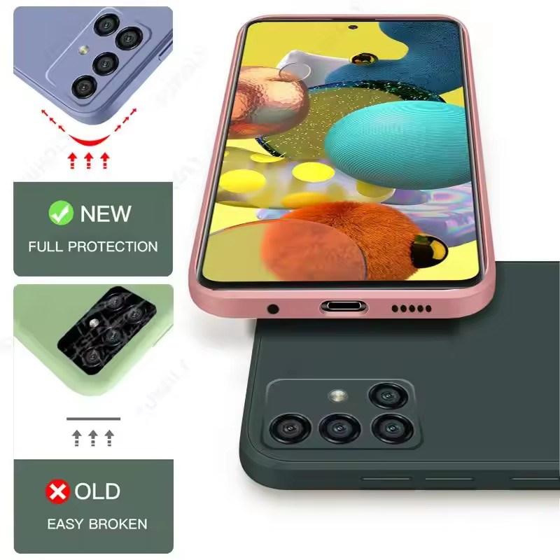 Liquid Silicone Case For Samsung Galaxy S25 Edge S25 S24 S23 S22 Ultra Plus S24 FE A56 A54 A53 A55 Camera Protect Soft Cover