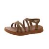 Flat Sandals Women's Elastic Strap Sleeve Cross Soft Bottom Student Casual Sandals