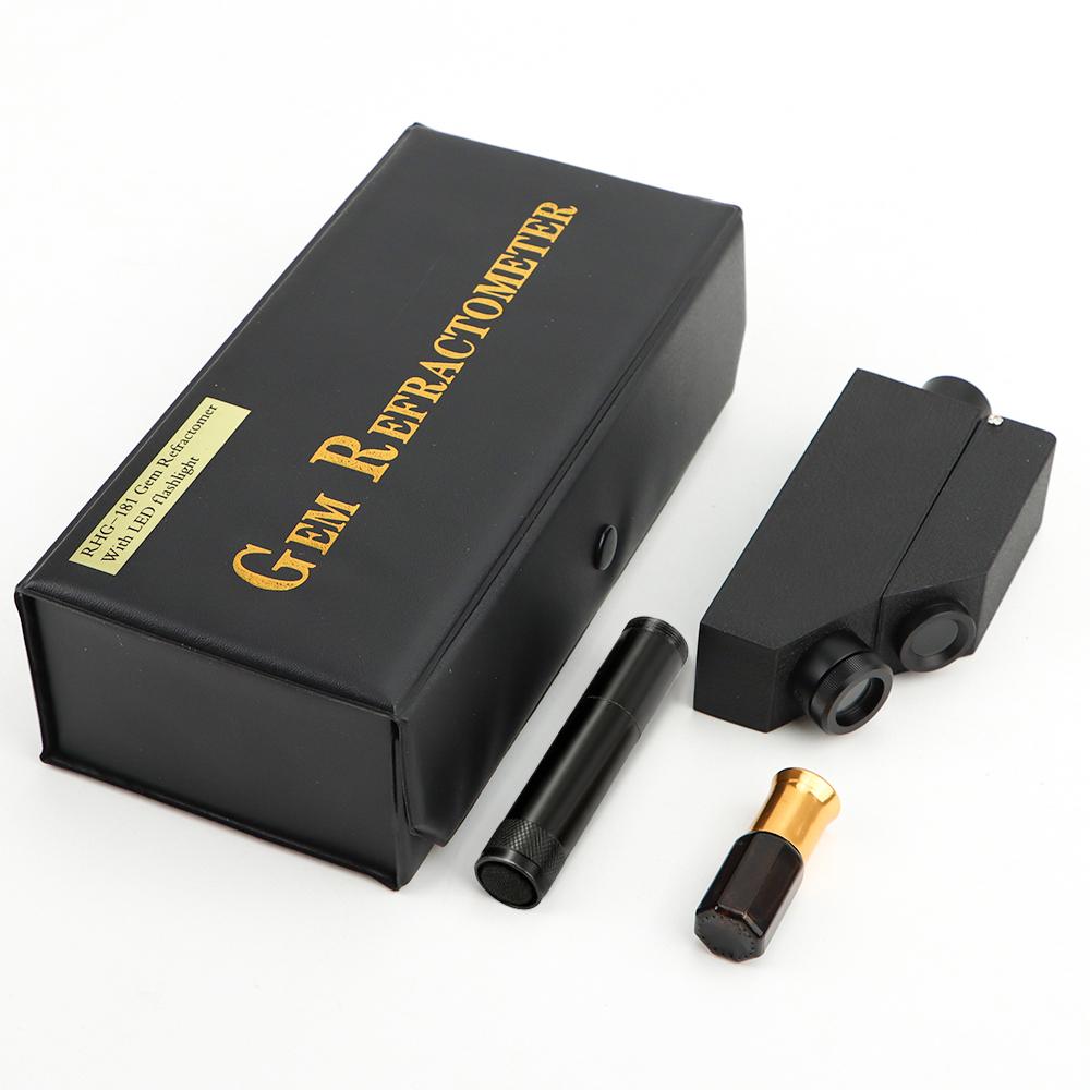 

Jewelry Gemstone Refractometer 1.30-1.81 Gem Refractometer with LED Flashlight High Precision Zircon Gemstone Detector чорний