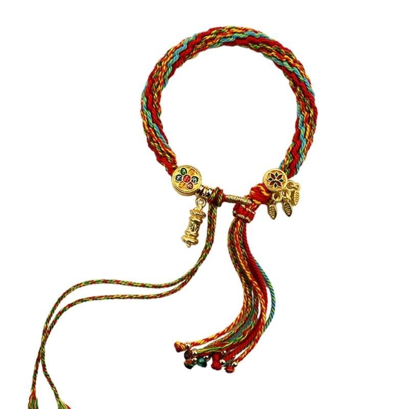 A52E Adjustable Handmade Tibetan Bracelet Fashionable Handmade Tibetan Bracelet Bangle Charm for Daily Wear Dates Parties
