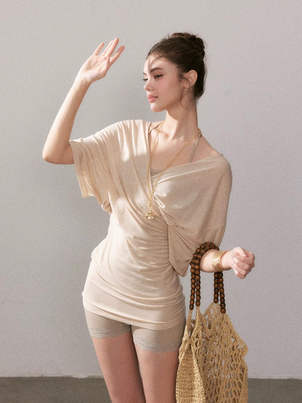 

2025 Summer Seer Cooling Knit T-shirt: Long Sleeve, Sun Protection, Casual Comfort for Europe and America. Medium