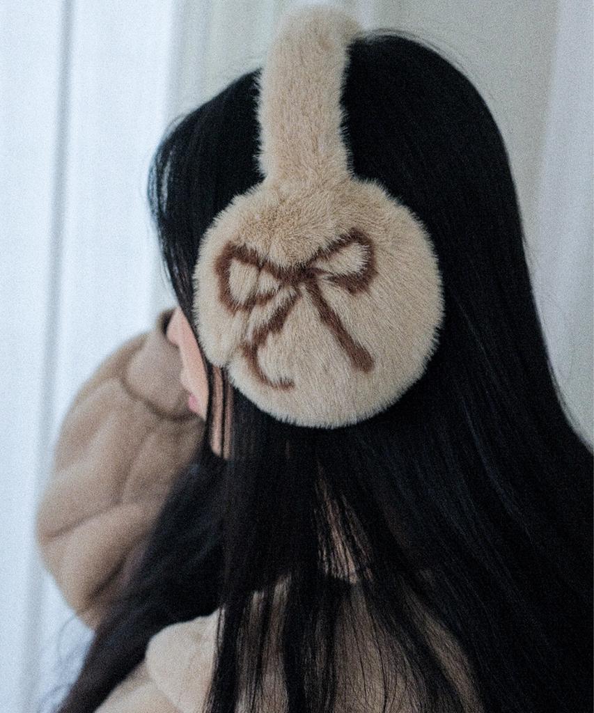 KOOLKITTEN Ribbon Detail Plush Earmuffs 4Colors