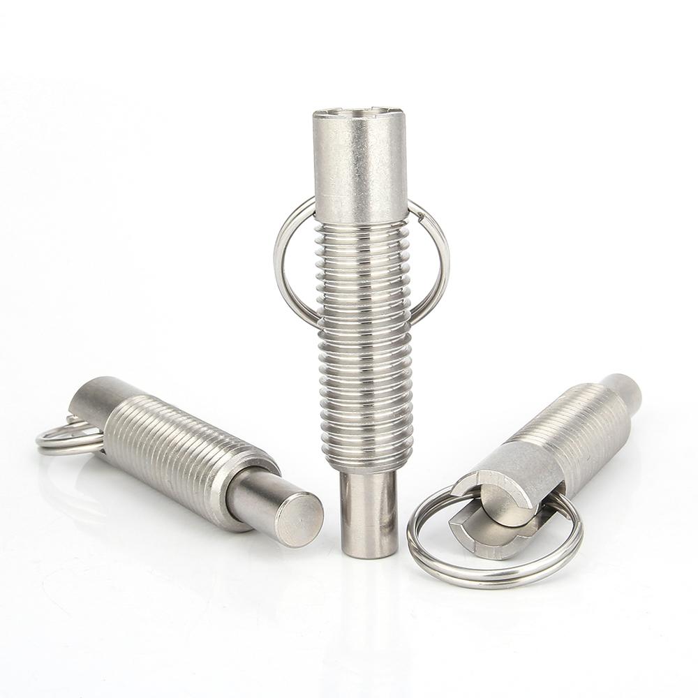 1 stk Rustfritt/Karbonstål Plasseringspinner M6~M16 Indekseringsbolt Håndinntrekkbare Fjærpinner Indekseringsplunger Med Ring