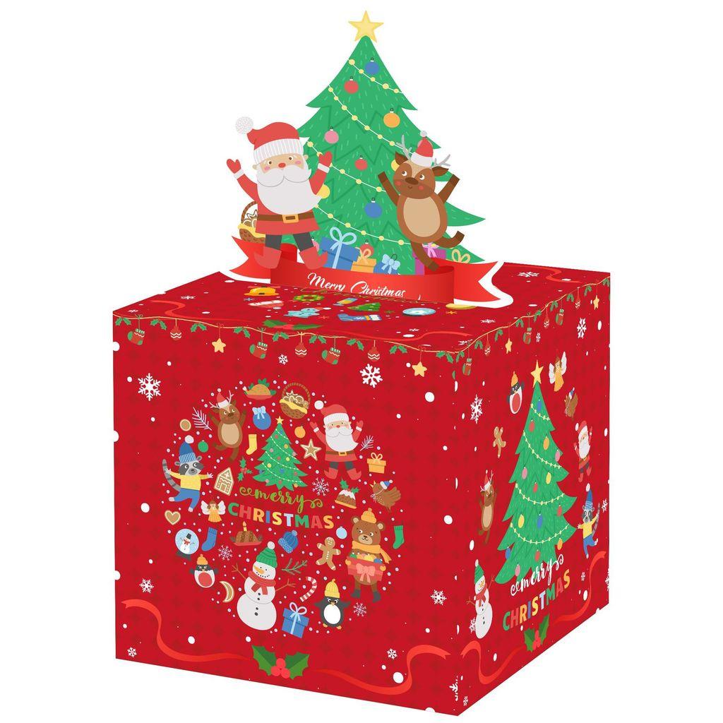 Christmas Themed Tree Paper Gift Box Money Box Christmas Party Prop Decoration