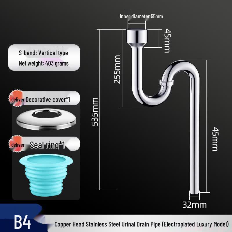 

Youshu Stainless Steel Urinal Drain Pipe with Copper Head