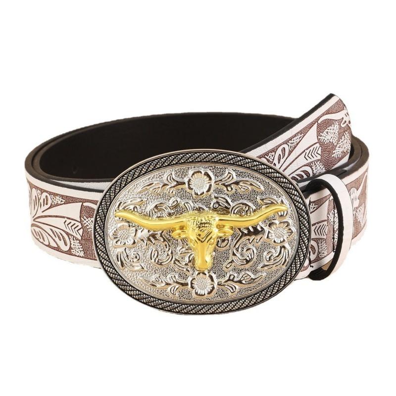 Unisex Stylish Faux Leather Belt With Metal Buckle Belt Paired With Jeans