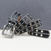 Schwerindustrie Nieten Hohl Gürtel Doppelreihe Hühnerauge Öse Gürtel Damen und Herren Nadel Umhang Hip-Hop Punk Stil Personalisierte Trendige Dekoration