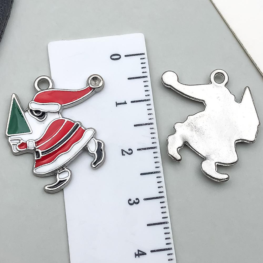 20-Piece Christmas Oil Drop Jewelry Set: Santa, Snowman, Bell, Elk Bracelets & Pendants