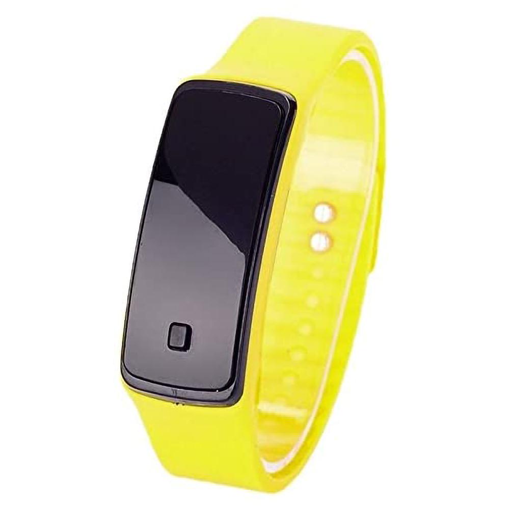 

Прямоугольные спортивные светодиодные цифровые часы с силиконовым ремешком электронные наручные часы (черный) чёрный