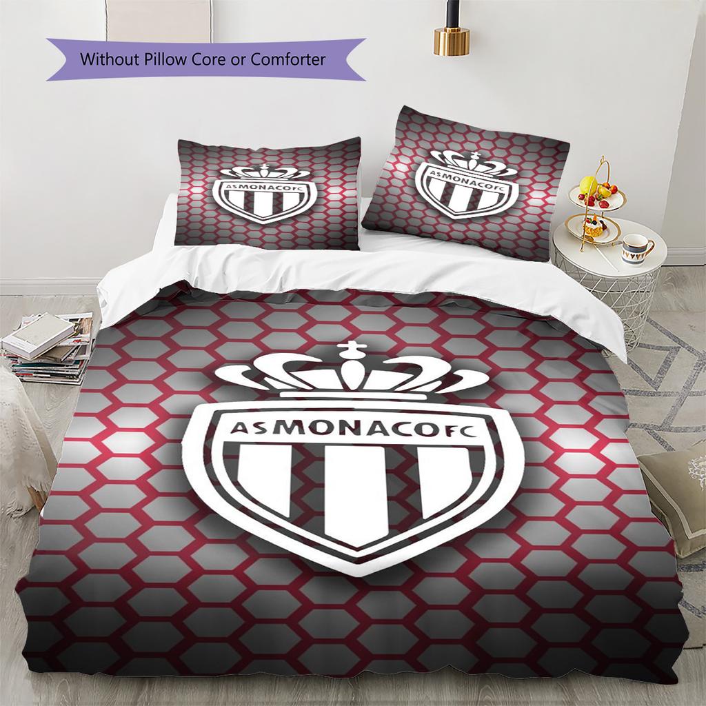 AS Monaco Pattern Bedding Set Quilt Cover Pillowcase Home Decor Gift (1 * duvet cover + 2 * pillowcase, without core)