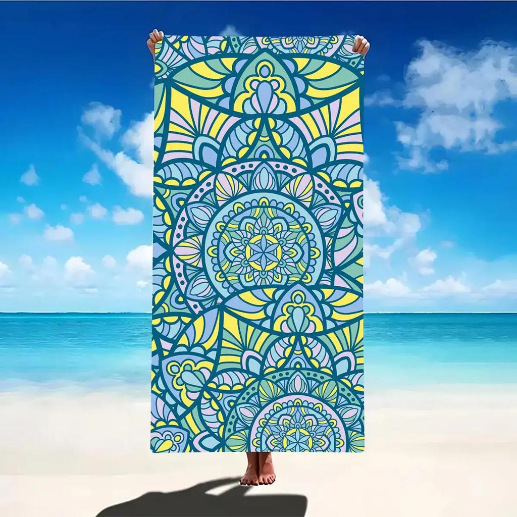 Mandala Beach Towel Large Size Outdoor Travel Camping Absorbent Beach Towels Super Soft Summer Swimming Towel Bath Towel Sea