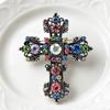 Trendy Rhinestones Cross Brooches For Women Unisex Creativity Pins Badges Office Party Backpack Gifts Jewelry Accessories