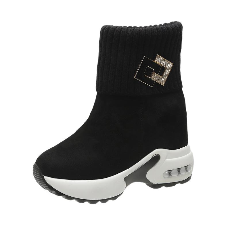 Fashion Aphixta Winter Snow Boots 5cm Height Increasing Women Shoes Short Plush Wedge Heel Ladies Shoes botas mujer invierno 2025
