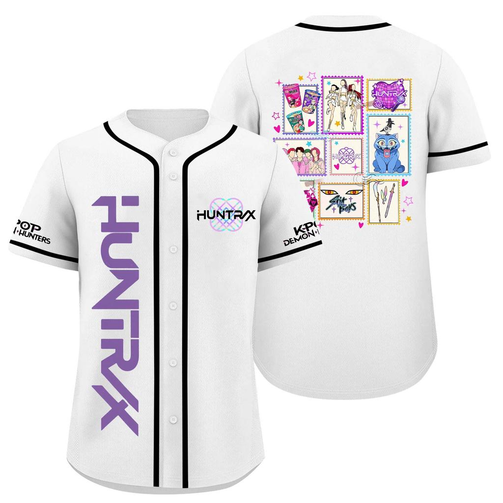 Children's Casual Cartoon Print Short-sleeved Baseball Jerseys Children's Sportswear Top