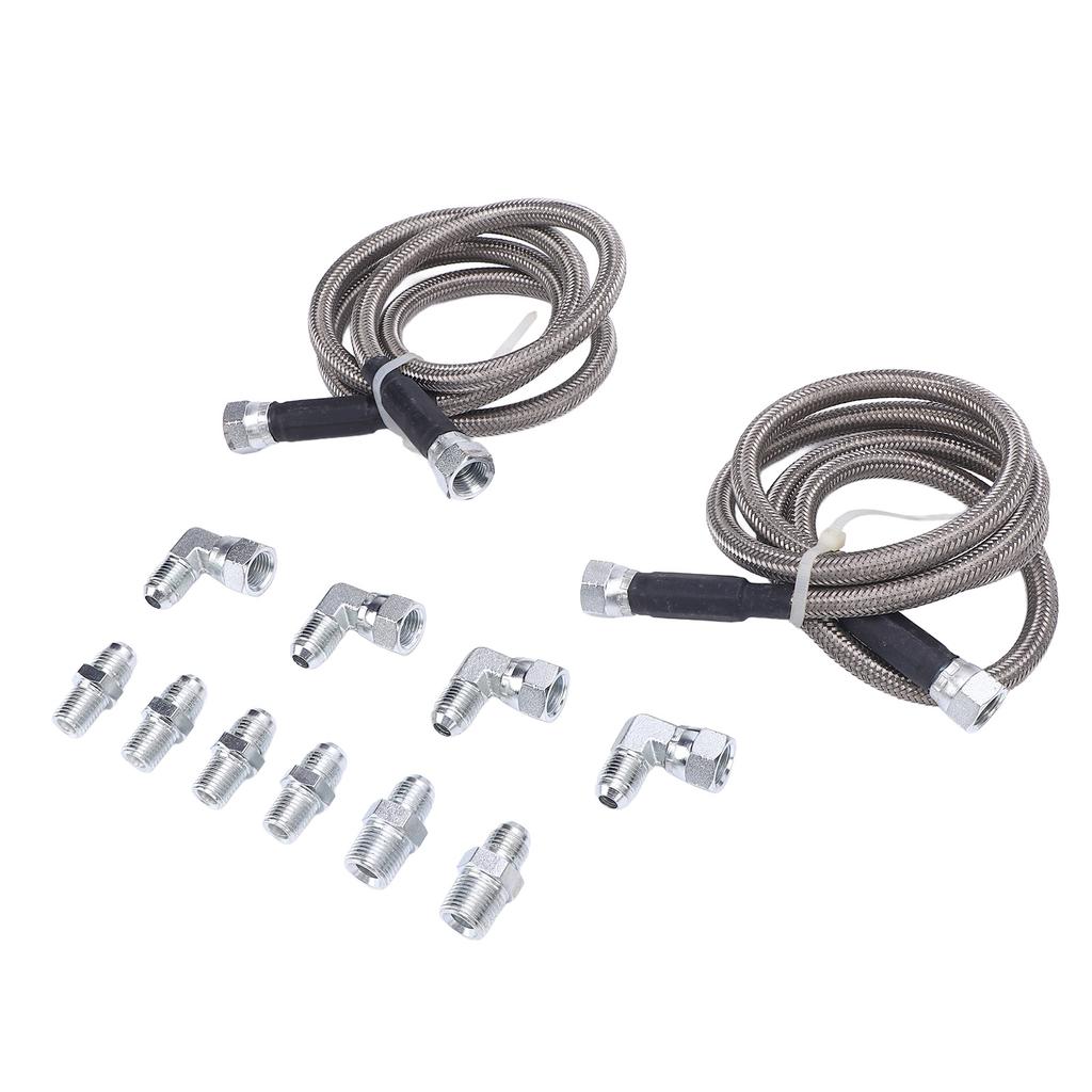 6AN 52in Transmission Fluid Oil Cooler Hose Kit Stainless Steel PTFE Transmission Cooler Lines for Trucks