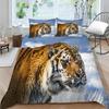 3D Tiger Printing Duvet Cover Set Luxury Bedding Cover Suit Children Teens Single Size Microfiber Comforter Cover Suit