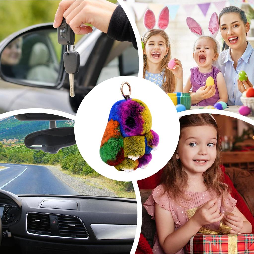 Bunny Keychain Purse Pendant Multicolor Plushies Bunny Keychain With Tin Rabbit Cute Keychain Creative Keyring Easter gift