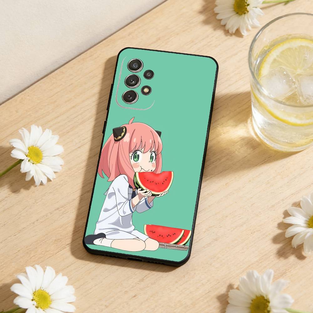 C-Cute Anya Chibi Style Phone Case For Samsung S26,S25,S24,S21,S22,S23,S30,Ultra,S20,Plus,Soft Black Shell