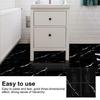 4Pcs Thickened PVC Floor Tile Stickers 30x30cm Waterproof Self Adhesive Wall Floor Decals for Kitchen Bathroom Home Decoration Black