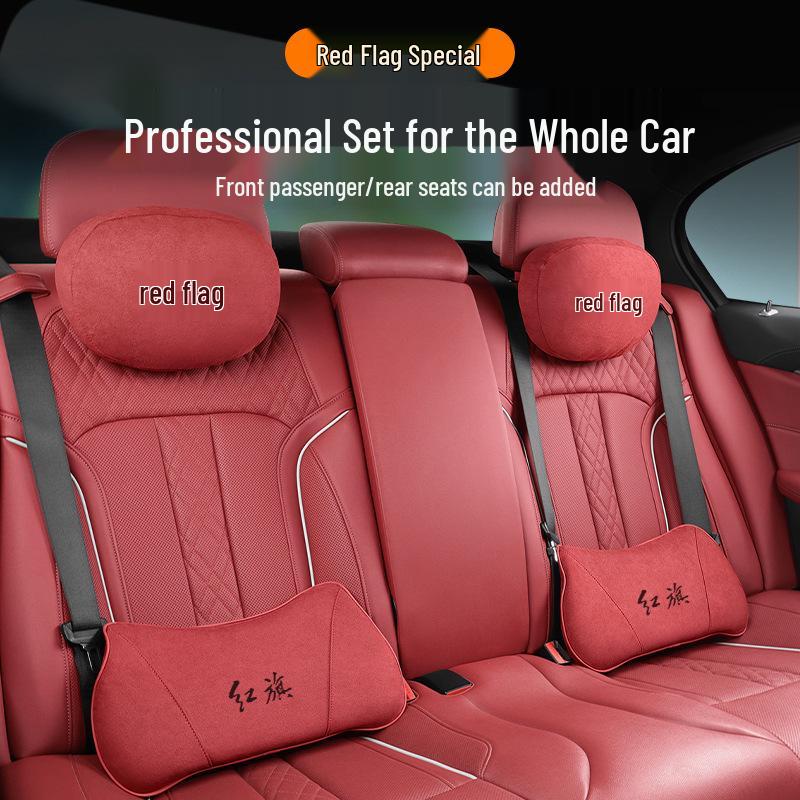 Car Headrest Neck Pillow & Lumbar Support Cushion for Hongqi H5, HS5, H7, H9, HS3, QM5, LS7
