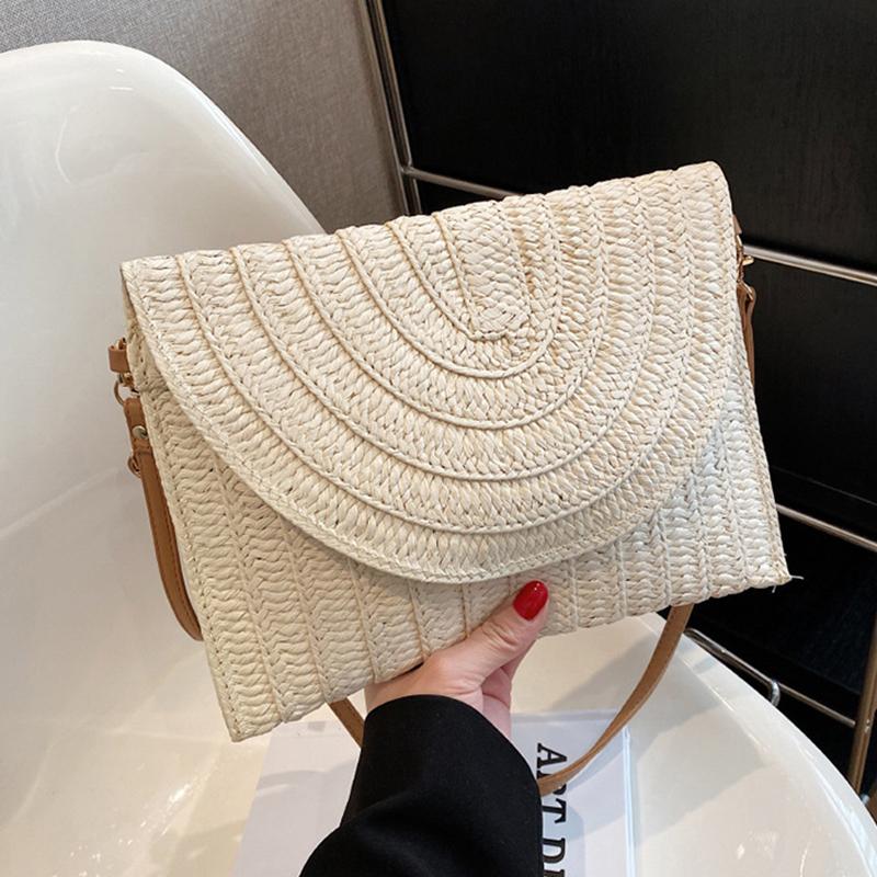 

Yogodlns новая летняя тканая сумка из травы, ручная сумка, сумка на одно плечо, сумка через плечо, бумажная сумка для дебатов, повседневная тканая женская сумка 28*3*20cm бежевый