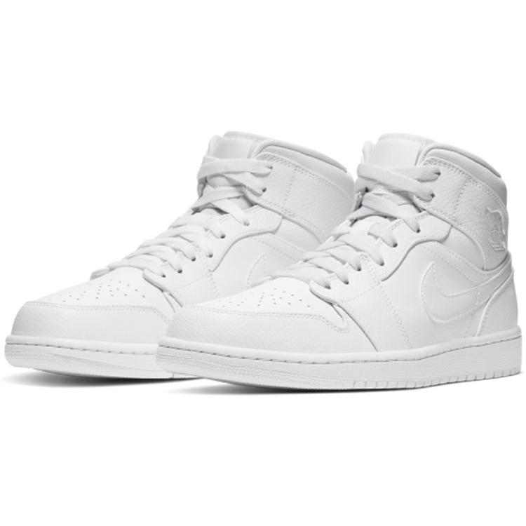 New JORDAN 1 Mid Triple White 2020 554724-126