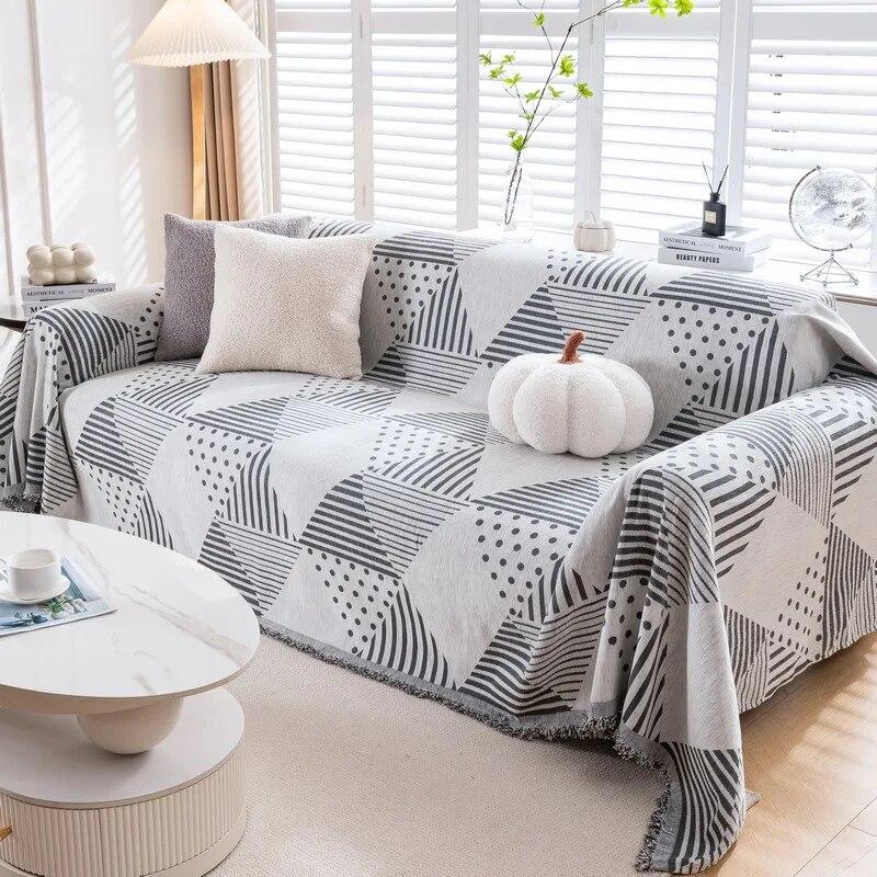 

Полотенце для дивана из синели, универсальное для всех сезонов, полотенце для дивана, моющиеся, нескользящие чехлы для дивана, диванное полотенце в горошек, ткань с полной оберткой 180x130cm1pcs