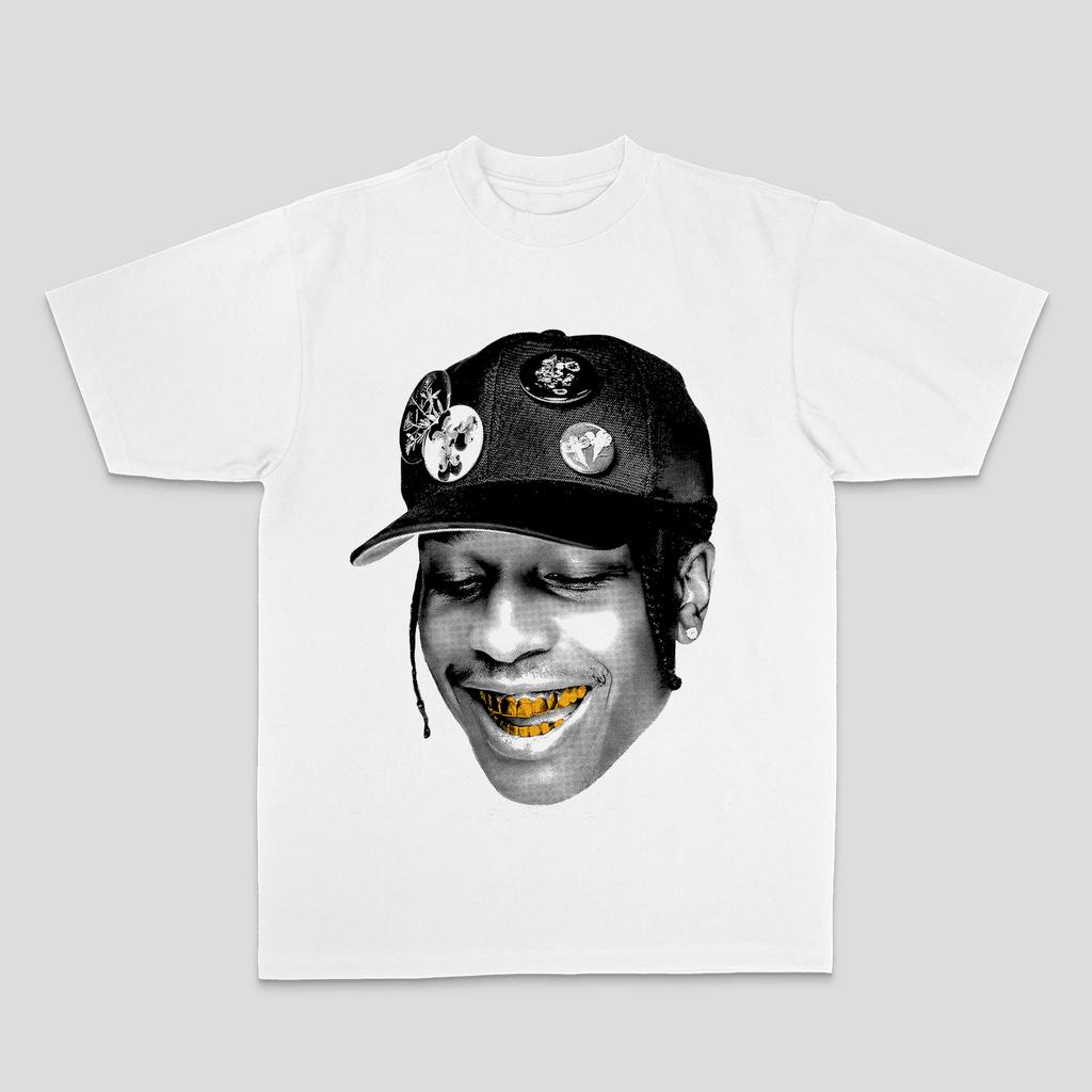 ASAP Hip Hop Rap Rap Americký Streetový Potisk Volné Prodyšné Tričko s Kulatým Výstřihem Léto Nové Pánské a Dámské Streetwear