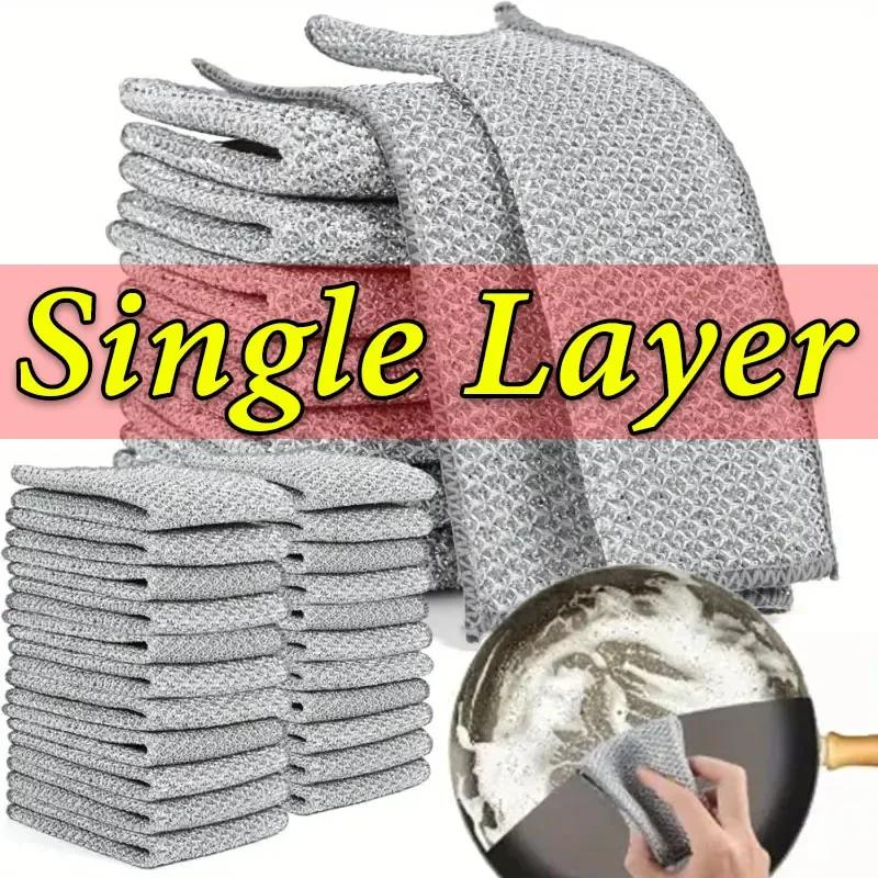 

Silver wire cloth, kitchen cloth, stove wire, dishwasher cloth, non greasy, oil removing, dirt removing, steel wire ball cleanin 10PCS