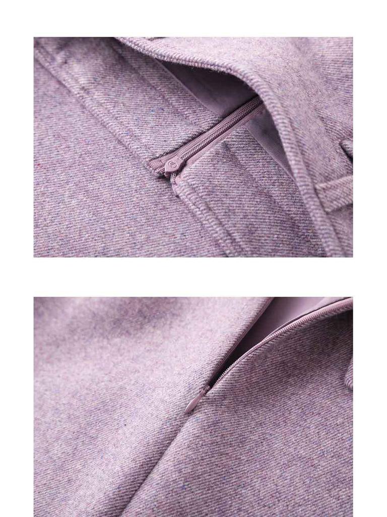 Fioletowa spódnica damska o kroju A - Wysoki stan, Średniej długości, Dopasowana w biodrach, Luźna, Modna na wiosnę/jesień 2026.