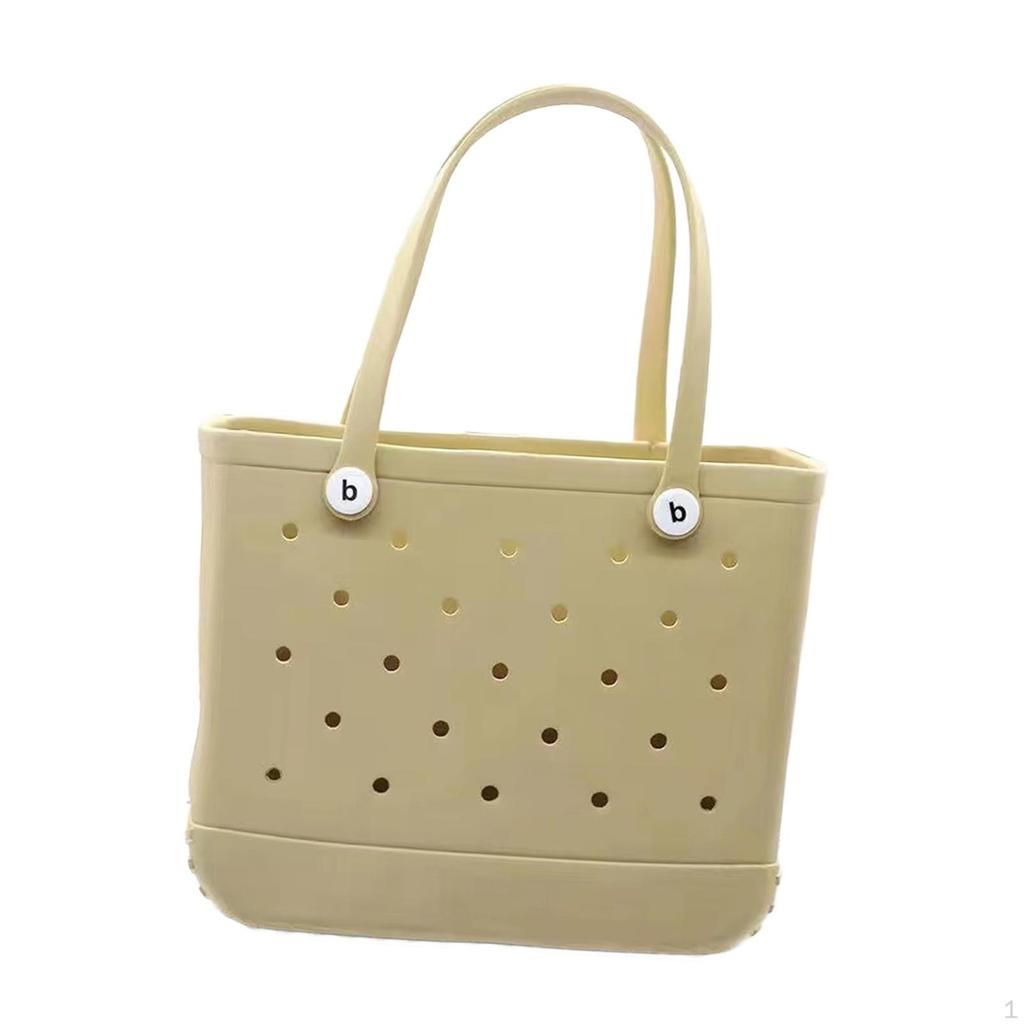 Beach Tote Bag Waterproof Open Hole Basket for Boat Outdoor Summer 38cmx32cmx13cm Green