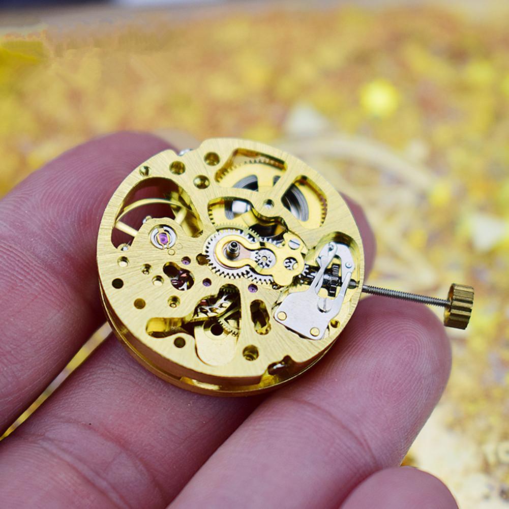 27mm 17 Jewels Gold Skeleton Automatic Watch Mechanical Movement 2004 Parts Watchmaker Tool Watch Repalcement Accessories
