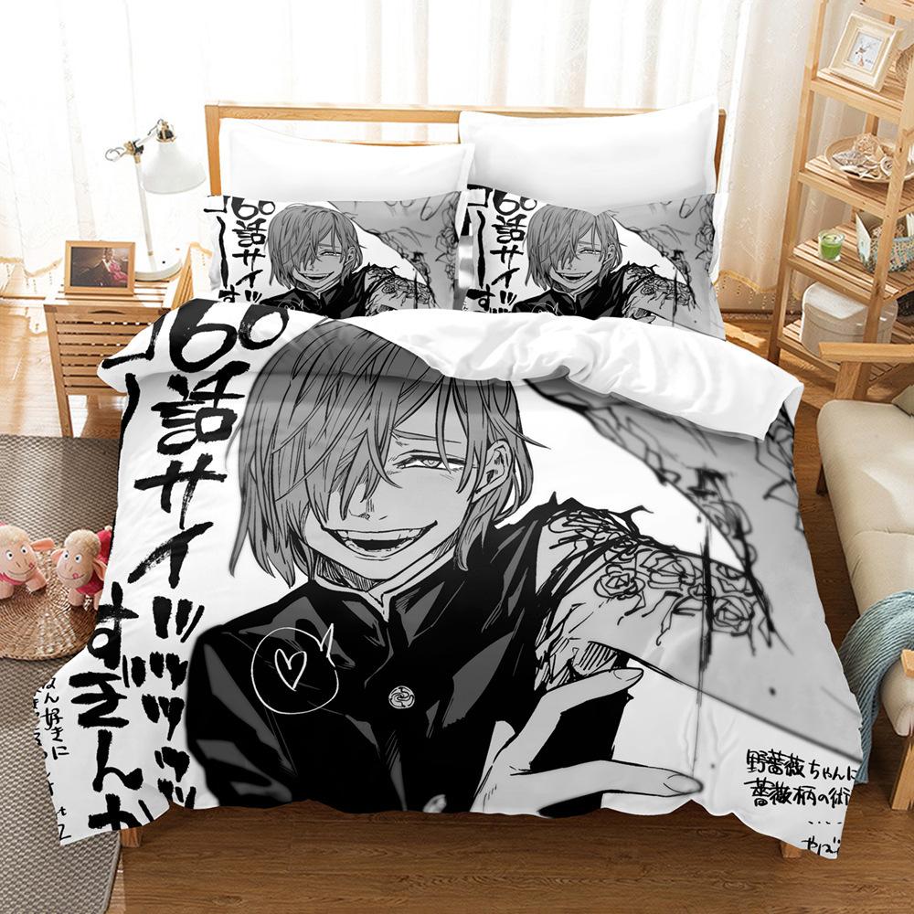 Three-Piece 3D Digital Printing Quilt Cover Pillowcase Bedding