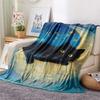 Black Cat Print Flannel Blanket, High Quality Comfortable for All Seasons, Home Decor, Warmth and Comfort, Perfect for Christmas Gifts