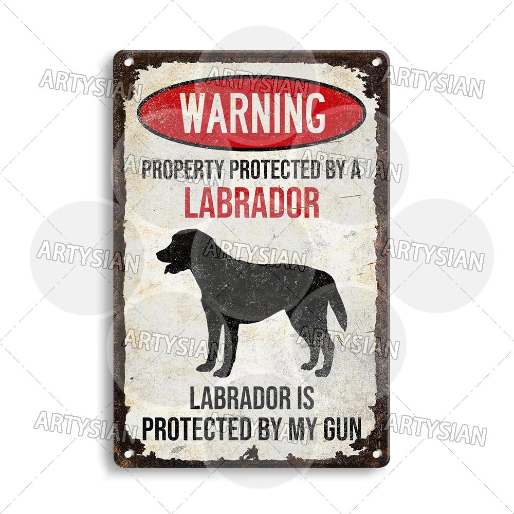 Beware Of Dog Warning Metal Sign German Shorthaired Pointer Aussie Dachshund Labrador Doxie Bulldog Dobermann Pyrenees Shiba Pug
