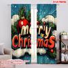 2pcs,2D Plane Printing Curtains Roller Blinds Christmas Pine Bauble Retro (2) 100% Polyester (without Rod) Home Decor for