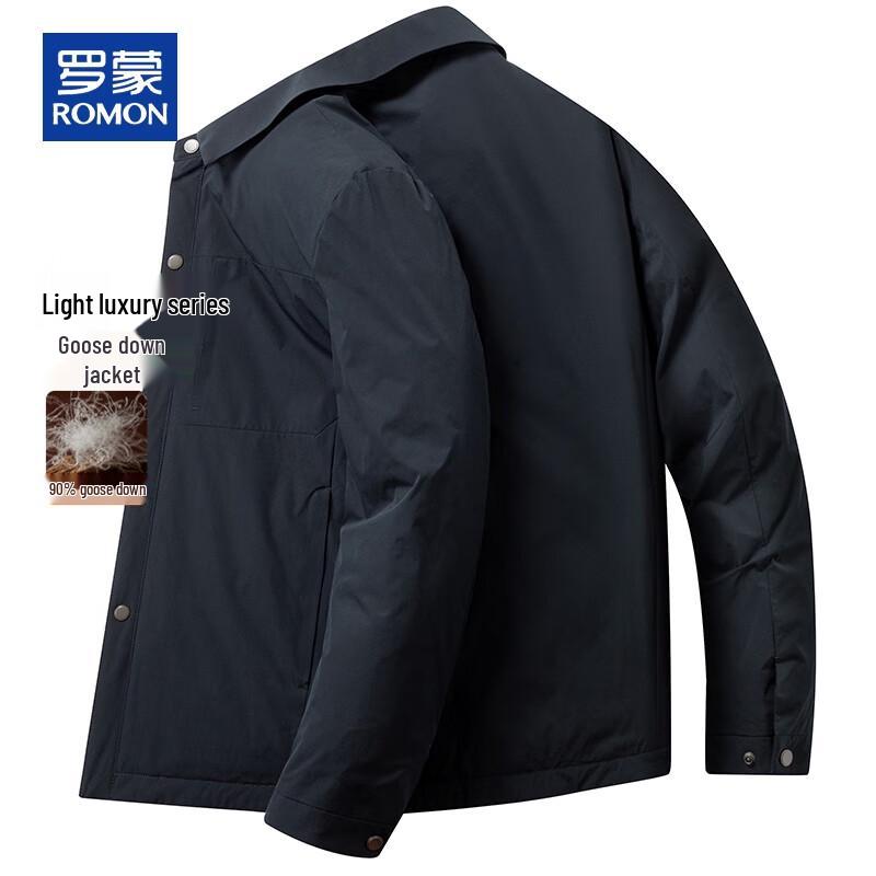 ROMON Men's Casual Goose Down Lapel Jacket