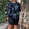 Plus Size Bodycon Dress for Women Summer Mother of The Bride Dress with Floral Chiffon Overlay Cape Formal Evening Party Cocktail Dress