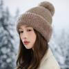 Autumn and Winter Wool Knitted Hat Fleece Thickened Thermal Hat Outdoor Windproof Ear Protection Hat
