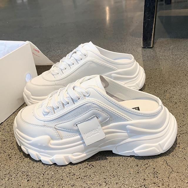 Тапочки женские новые повседневные туфли на платформе ленивые женские верхние туфли — фото 10