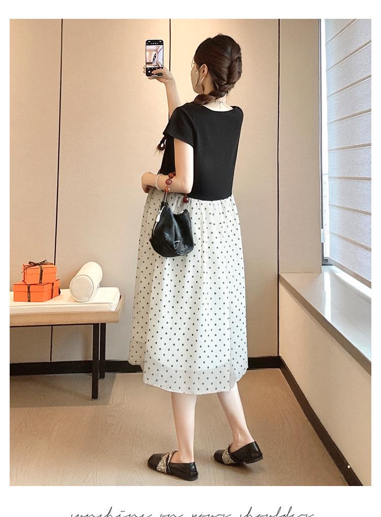 2026 Summer Maternity Slimming Two-Piece Patchwork Plus Size Colorfast Dress