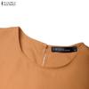ZANZEA Women Casual Round Neck Summer Sleeveless Dress