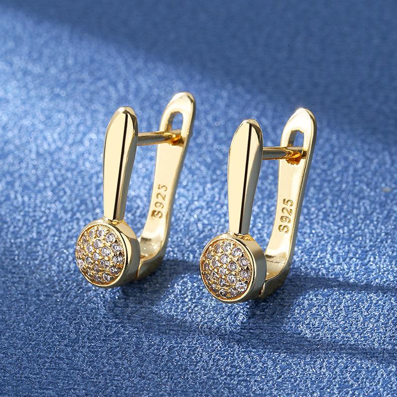 

U-образные серьги с покрытием из 18-каратного золота: Европейские и американские модные ювелирные аксессуары