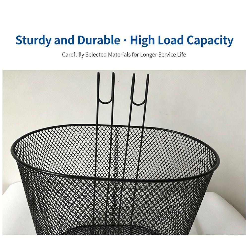 28*23*23cm Bike Front Basket Iron E-Scooter E-bike Basket Bicycle Front Handlebar Basket