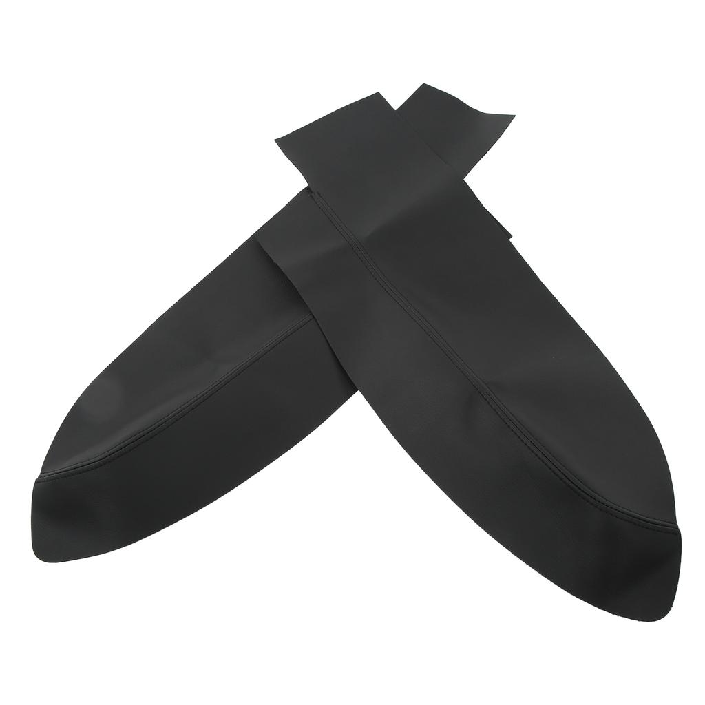 1 Pair Front Door Panel Armrest Cover Microfiber Leather Car Interior Accessories Replacement for CRV 2007‑2011Black